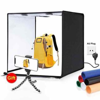 PULUZ Photo Studio Light Box Portable 60 x 60 x 60 cm Light Tent LED 5500K White Light Dimmable Mini 36W Photography Studio Tent Kit with 6 Removable Backdrops (Black Orange White Green Blue Red)(AU Plug)