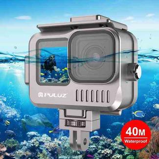[US Warehouse] For GoPro HERO12 Black /11 Black /10 Black /9 Black PULUZ 40m Waterproof Housing Aluminum Alloy Protective Case (Grey)
