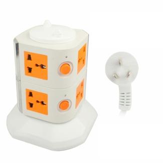8 Outlets Multipurpose Vertical Socket (2500W) / AU Plug(White)