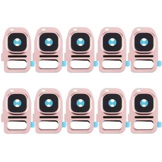 For Galaxy S7 / G930 10pcs Rear Camera Lens Cover + Flashlight Bracker (Rose Gold)