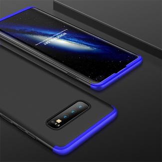 GKK Three Stage Splicing Full Coverage PC Case for Galaxy S10+ (Black Blue)