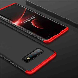 GKK Three Stage Splicing Full Coverage PC Case for Galaxy S10+ (Black Red)