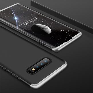 GKK Three Stage Splicing Full Coverage PC Case for Galaxy S10+ (Black Silver)