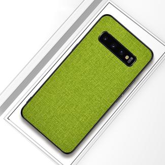 Shockproof Cloth Texture PC+ TPU Protective Case for Galaxy S10+ (Green)