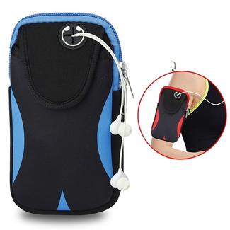 Multi-functional Sports Armband Waterproof Phone Bag for 5.5 Inch Screen Phone, Size: L(Black Blue)