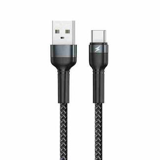 REMAX RC-124a 1m 2.4A USB to USB-C / Type-C Aluminum Alloy Braid Fast Charging Data Cable (Black)