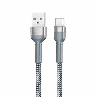 REMAX RC-124a 1m 2.4A USB to USB-C / Type-C Aluminum Alloy Braid Fast Charging Data Cable (Silver)