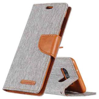 GOOSPERY CANVAS DIARY Canvas Texture Horizontal Flip PU Leather Case for Galaxy S10 E, with Holder & Card Slots & Wallet (Grey)