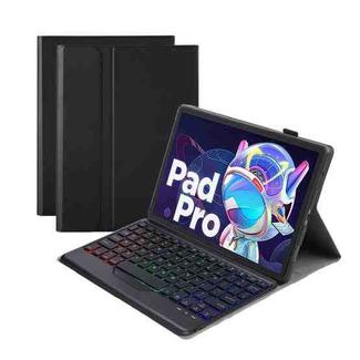 AM20-BS Lambskin Texture Ultra-thin Backlight Bluetooth Keyboard Leather Tablet Case For Lenovo Xiaoxin Pad 2022 10.6 inch/Tab M10 Plus 10.6 3rd Gen 2022(Black)