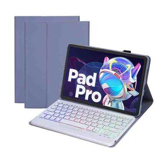 AM20-BS Lambskin Texture Ultra-thin Backlight Bluetooth Keyboard Leather Tablet Case For Lenovo Xiaoxin Pad 2022 10.6 inch/Tab M10 Plus 10.6 3rd Gen 2022(Purple)
