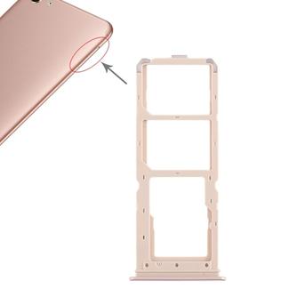 For Vivo Y71 2 x SIM Card Tray + Micro SD Card Tray (Rose Gold)