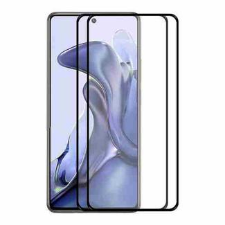 2 PCS For Xiaomi Mi 11T / 11T Pro ENKAY Hat-Prince Full Glue 0.26mm 9H 2.5D Tempered Glass Screen Protector Full Coverage Film