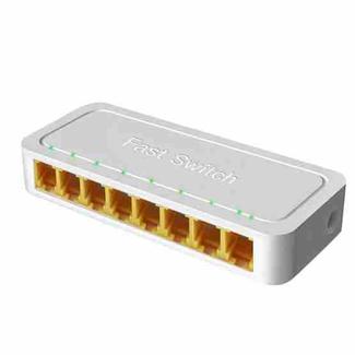8-Ports 100M RJ45 Mini Switch Home Plug-and-Play Bypass Unmanaged Network Splitter for Bedroom Network Monitoring