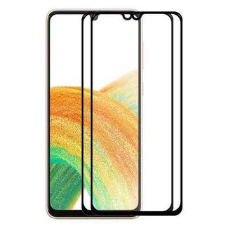2 PCS For Samsung Galaxy A33 5G ENKAY Full Glue 0.26mm 9H 2.5D Tempered Glass Full Film