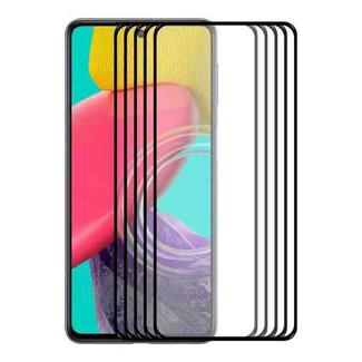5 PCS For Samsung Galaxy M53 4G ENKAY Hat-Prince Full Glue 0.26mm 9H 2.5D Tempered Glass Full Film