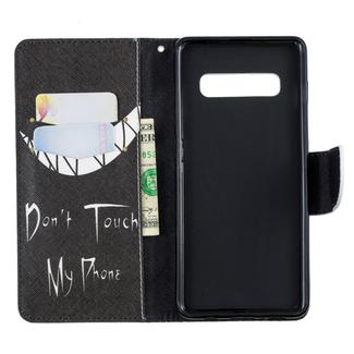 Colored Drawing Pattern Horizontal Flip Leather Case for Samsung Galaxy S10 Plus,with Holder & Card Slots & Wallet(Smirk)