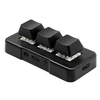 MK321BT Bluetooth 5.1 3 Keys Custom Keys Game Office PS Clip Macro Programming Keypad(Black)