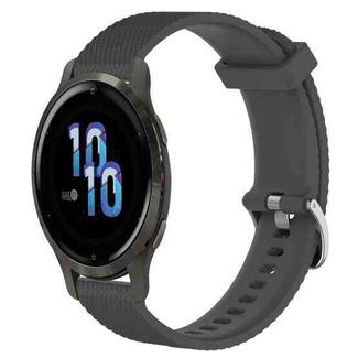 For Garmin Venu 2S 18mm Diamond Textured Silicone Watch Band(Dark Grey)
