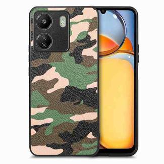 For Xiaomi Redmi 13C Retro Camouflage Leather Back Phone Case(Green)