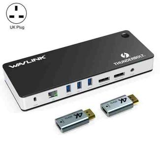 WAVLINK UTD21H 11 in 1 4K Dual DisplayPort Hub Converter Thunderbolt 3 Docking Station, Plug:UK Plug