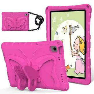 For Samsung Galaxy Tab A9+ X210 / X216 Butterfly Bracket EVA Shockproof Tablet Case(Rose Red)