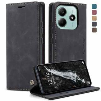 For Redmi Note 14 5G CaseMe 013 Multifunctional Horizontal Flip Leather Phone Case(Black)