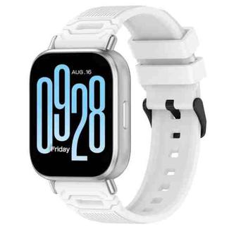 For Xiaomi Watch 22mm Vertical Pattern Black Buckle Silicone Watch Band(White)