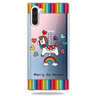 Fashion Soft TPU Case 3D Cartoon Transparent Soft Silicone Cover Phone Cases For Galaxy Note10(Merry-go-round)