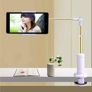 360 Degree Rotation Lazy Mount Folding Long Arm Phone Stand Holder for 4-14 Inch Tablet & Phone(Gold)