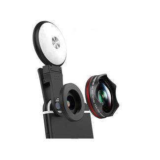 3 in 1 Wide Angle + Macro + Fill Light Mobile Phone SLR Camera Lens(Black)