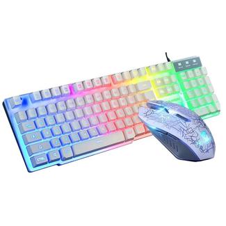 KUIYN T6 Desktop Computer Game Manipulator Sense Luminous Keyboard and Mouse Set, Cable Length: 1.5m(White)