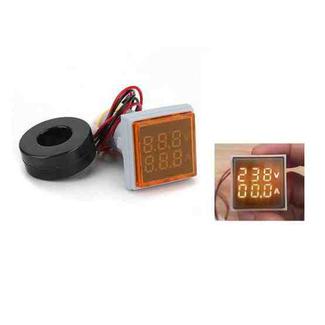 AD16-22FVA Square Signal Indicator Type Mini Digital Display AC Voltage And Current Meter(Yellow)