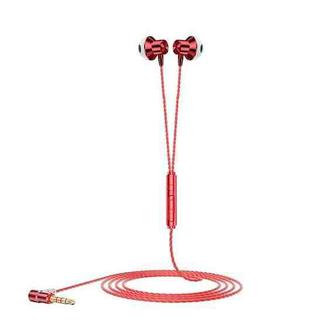 F12 Elbow Earbud Headset Wire Control With Wheat Mobile Phone Headset, Colour: 3.5mm Jack (Red)