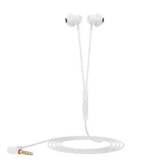 F12 Elbow Earbud Headset Wire Control With Wheat Mobile Phone Headset, Colour: 3.5mm Jack (White)