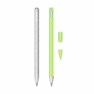 2 Sets 3 In 1 Stylus Silicone Protective Cover + Two-Color Pen Cap Set For Huawei M-Pencil(Matcha Green)
