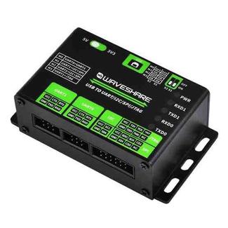 Waveshare 25411 3.3/5V USB To UART/I2C/SPI/JTAG Converter, Supports Multiple Interfaces