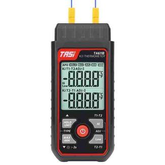 TASI TA611B Dual Channel Mold Surface Thermometer Contact Temperature Gauge Support Various K/J Type Temperature Probes