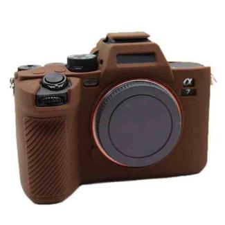 For Sony A7M4 A74 Mirrorless Digital Camera Silicone Case(Coffee)