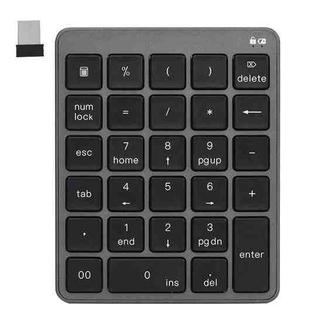 KN-980 28 Keys Portable Wireless Digital Quiet Keypad Computer External Digital Password Keypad(Gray)