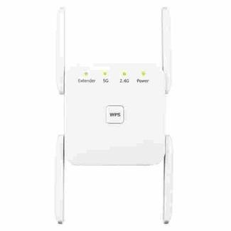 1200Mbps 2.4G / 5G WiFi Extender Booster Repeater Supports Ethernet Port White EU Plug