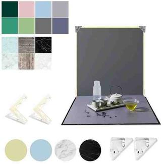 2pcs 40cm Double-Sided Background Board + 7pcs Backdrop Paper Photography Props Set, Spec: Set 2