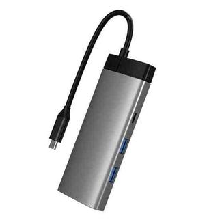 BS7A 7 In 1 Type-C Docking Station Multi-Function USB Hub Docking Station Converter(Gray)