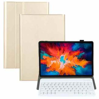 AM13 2 in 1 Removable Bluetooth Keyboard + Protective Leather Tablet Case with Holder for Lenovo Tab P11 Pro (TB-XJ706F)(Gold)
