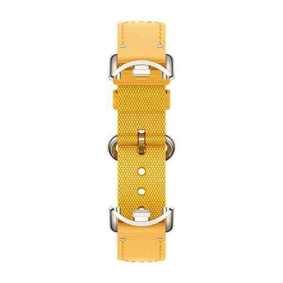 Original For Xiaomi Mi Band 8 Nylon Braided + Leather Watch Band(Yellow) - 2