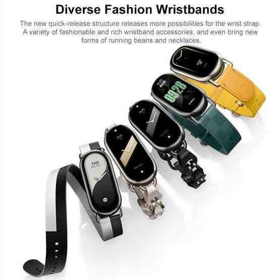 Original For Xiaomi Mi Band 8 Nylon Braided + Leather Watch Band(Yellow) - 3