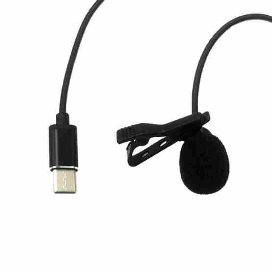 For Insta360 ONE R Lavalier Clip Type-C Recording Microphone (Black) - 3