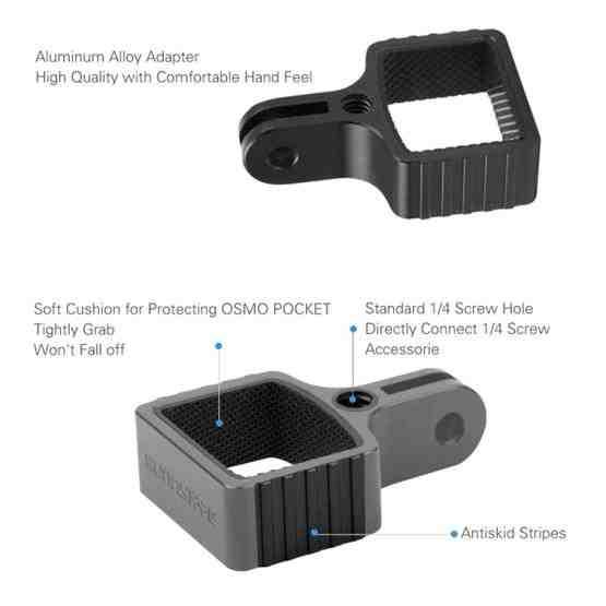 Sunnylife OP-Q9196 Metal Adapter + Bag Clip for DJI OSMO Pocket 2 - 6