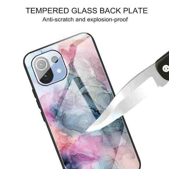 For Xiaomi Mi 11 Lite Abstract Marble Pattern Glass Protective Case(Abstract Multicolor) - 3