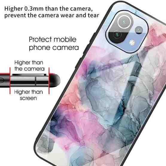 For Xiaomi Mi 11 Lite Abstract Marble Pattern Glass Protective Case(Abstract Multicolor) - 4