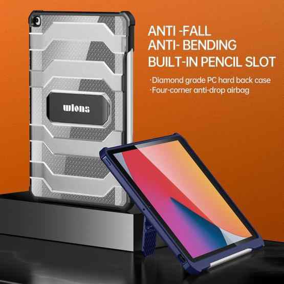 wlons Explorer Series PC + TPU Protective Tablet Case with Folding Holder For iPad 10.2 2020 / 2019 / Air 2019 10.5(Matte Transparent) - 2